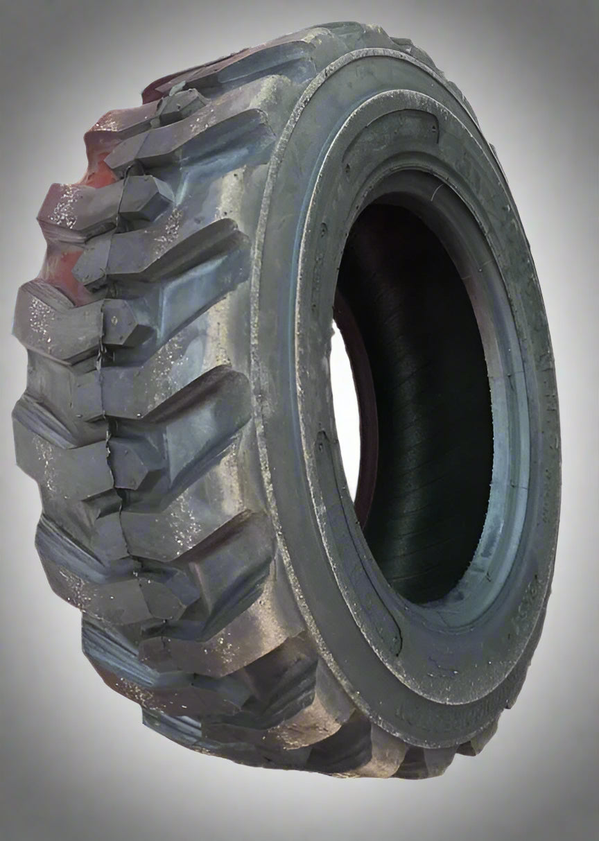 “Heavy duty skid steer tires with aggressive tread”

“SKS-1 and SKS-4 tires for Bobcat A300 and S750”

“Skid steer tires with red and silver rims”

“10x16.5 to 15x19.5 skid steer tire variants”

“Close-up of durable construction skid steer tire”

