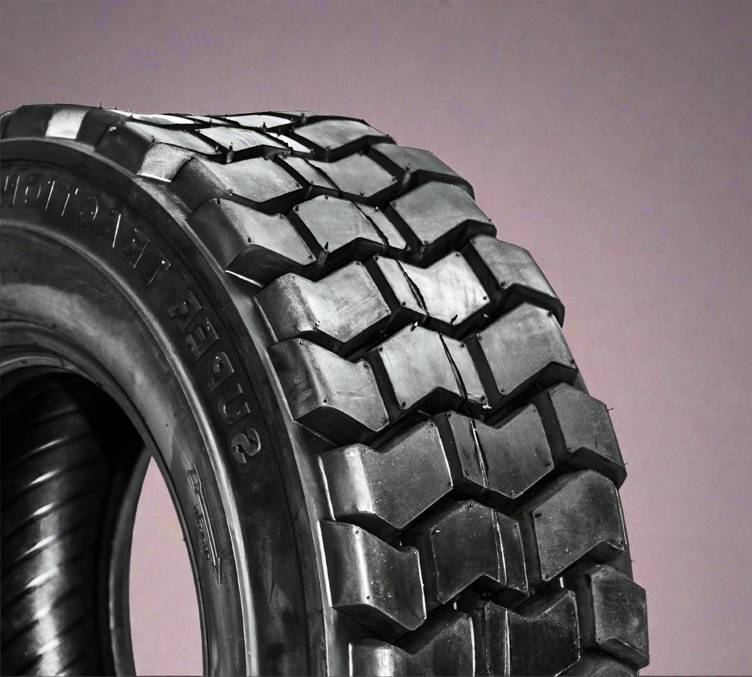 “Heavy duty skid steer tires with aggressive tread”

“SKS-1 and SKS-4 tires for Bobcat A300 and S750”

“Skid steer tires with red and silver rims”

“10x16.5 to 15x19.5 skid steer tire variants”

“Close-up of durable construction skid steer tire”

