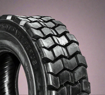 “Heavy duty skid steer tires with aggressive tread”

“SKS-1 and SKS-4 tires for Bobcat A300 and S750”

“Skid steer tires with red and silver rims”

“10x16.5 to 15x19.5 skid steer tire variants”

“Close-up of durable construction skid steer tire”

