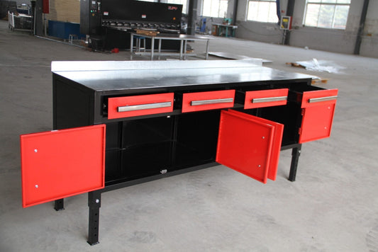 NEW HEAVY - DUTY STEEL WELDING TABLE & TOOL BENCH - with Red | Sold by Uncle Wiener's Wholesale