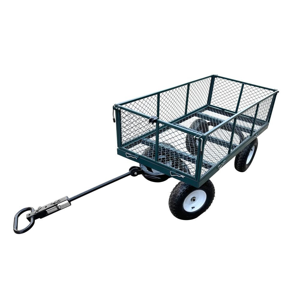 New Heavy Duty Steel Yard Cart Wagon – 6 Cu Ft Utility Garden Dump Cart with Durable Wheels WT237251 - with | Sold by Uncle Wiener's Wholesale