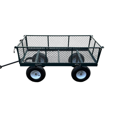 New Heavy Duty Steel Yard Cart Wagon – 6 Cu Ft Utility Garden Dump Cart with Durable Wheels WT237251 - with | Sold by Uncle Wiener's Wholesale