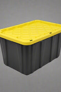 Heavy-duty black 100L plastic storage bin with secure lid
Lockable storage container for garage, tools, or seasonal items
Stackable black organizer box for multipurpose storage
