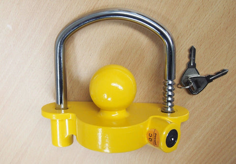 Heavy-duty universal trailer coupler lock – fits 1-7/8 inch, 2 inch, and 2-5/16 inch hitches – Model YH9006