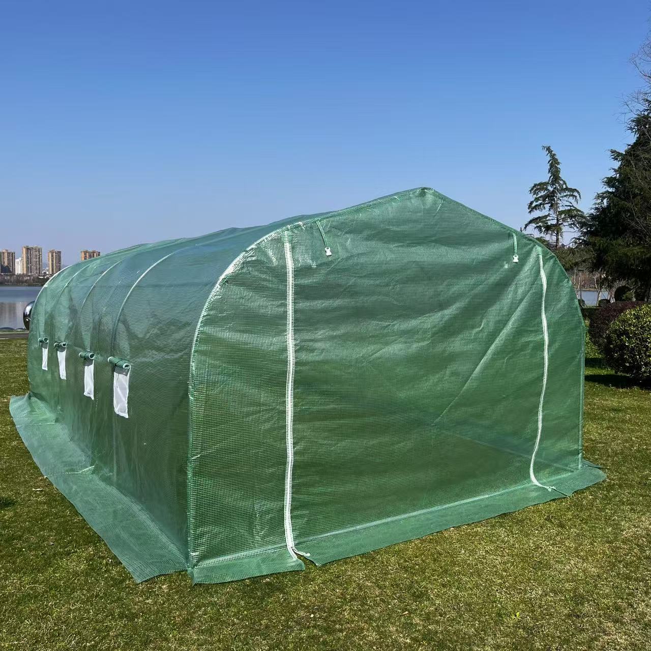 “Heavy-duty walk-in tunnel greenhouse with dome roof”

“Greenhouse building with zippered door and mesh windows”

“Portable tunnel greenhouse for backyard gardening”

“Large walk-in PE greenhouse 10 x 26 feet”