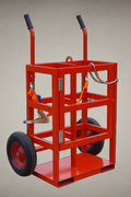 "Heavy-duty welding gas cylinder cart for oxygen and acetylene tanks"

"Dual tank red welding cart with hose storage and safety chains"

"Industrial gas cylinder trolley for safe cylinder transport"

