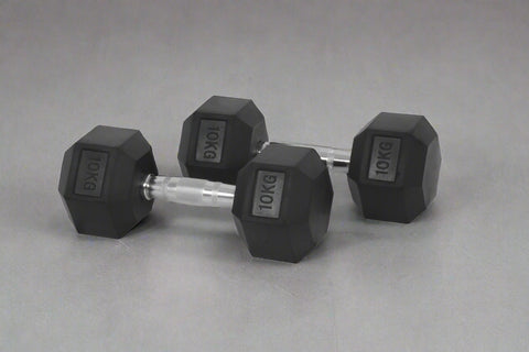 Rubber hex dumbbells set with chrome handle 5kg to 25kg
Hexagonal dumbbells for strength training home and gym
Anti-roll rubber dumbbell set black chrome grip
Home gym hex dumbbells lineup 5kg 10kg 15kg 20kg 25kg
Close-up ergonomic chrome handle on hex dumbbell
