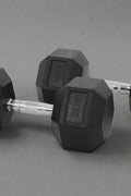 Rubber hex dumbbells set with chrome handle 5kg to 25kg
Hexagonal dumbbells for strength training home and gym
Anti-roll rubber dumbbell set black chrome grip
Home gym hex dumbbells lineup 5kg 10kg 15kg 20kg 25kg
Close-up ergonomic chrome handle on hex dumbbell