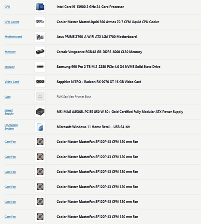 New High - Performance Custom Gaming PC - Intel Core i9 - 13900 | RX 7900 XT | 48GB DDR5 | 2TB NVMe - with | Sold by Uncle Wiener's Wholesale