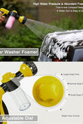 New High Pressure Garden Hose Nozzle with Built - in Soap Dispenser – 8 Spray Patterns, Adjustable Foam Blaster 5240816 - with | Sold by Uncle Wiener's Wholesale