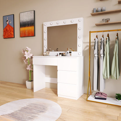"Hollywood LED Light Mirror Dressing Table in White Finish"

"Black Vanity Dressing Table with LED Lighted Mirror"

"Spacious Drawer Storage in Hollywood Style Dressing Table"

"LED Mirror Close-up with Adjustable Brightness for Makeup"

"Modern White and Black Dressing Table Sets for Bedrooms"