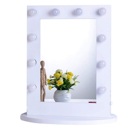 New Hollywood Vanity Makeup Mirror with Lights – Wall - Mounted Tabletop Mirror for Dressing Room or Bedroom DC1175 - with 23.6″ X 15.7″ Makeup Mirror | Sold by Uncle Wiener's Wholesale