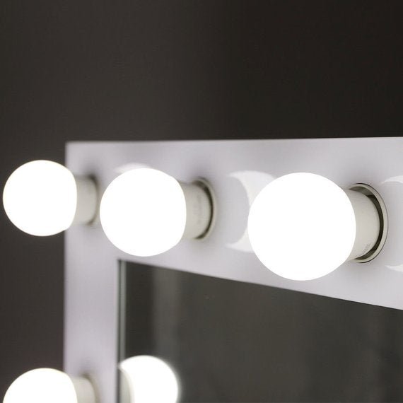 New Hollywood Vanity Makeup Mirror with Lights – Wall - Mounted Tabletop Mirror for Dressing Room or Bedroom DC1175 - with 23.6″ X 15.7″ Makeup Mirror | Sold by Uncle Wiener's Wholesale