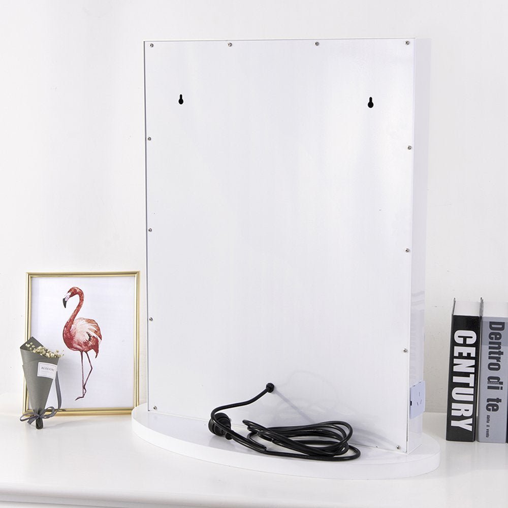 New Hollywood Vanity Makeup Mirror with Lights – Wall - Mounted Tabletop Mirror for Dressing Room or Bedroom DC1175 - with 23.6″ X 15.7″ Makeup Mirror | Sold by Uncle Wiener's Wholesale