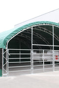 large horse and animal fabric livestock shelter with green canopy

40x40x16 ft livestock shelter with steel frame for farm use

durable green canopy shelter for animals and hay storage

portable barn for cattle and horses with weatherproof cover

livestock storage structure for farm equipment and feed

