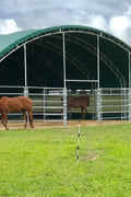 large horse and animal fabric livestock shelter with green canopy

40x40x16 ft livestock shelter with steel frame for farm use

durable green canopy shelter for animals and hay storage

portable barn for cattle and horses with weatherproof cover

livestock storage structure for farm equipment and feed

