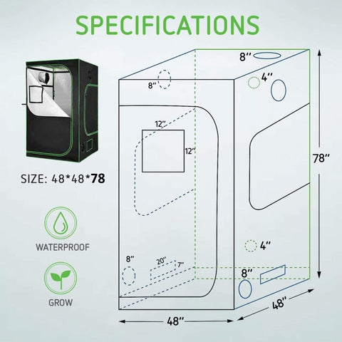 New Hydroponic Indoor Grow Tent with Floor Tray – Complete Hydroponics Growing System - with 36″X20″X63″ (90X50X160CM) | Sold by Uncle Wiener's Wholesale