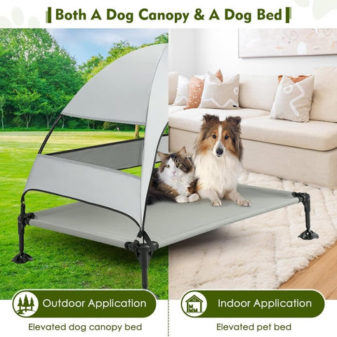 New Indoor/Outdoor Portable Elevated Dog Bed with Removable Canopy – Pet Cot for Shade & Comfort 2040822 - with | Sold by Uncle Wiener's Wholesale