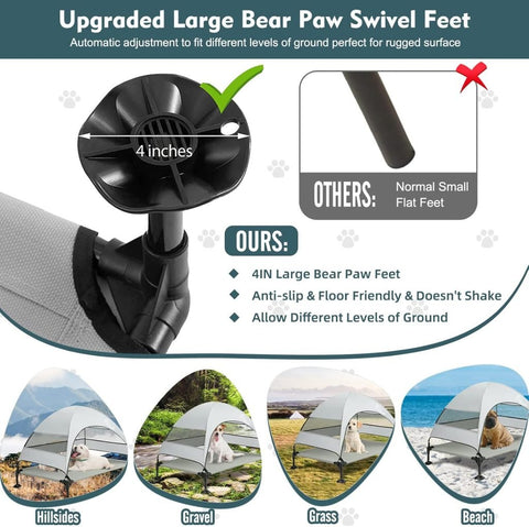 New Indoor/Outdoor Portable Elevated Dog Bed with Removable Canopy – Pet Cot for Shade & Comfort 2040822 - with | Sold by Uncle Wiener's Wholesale