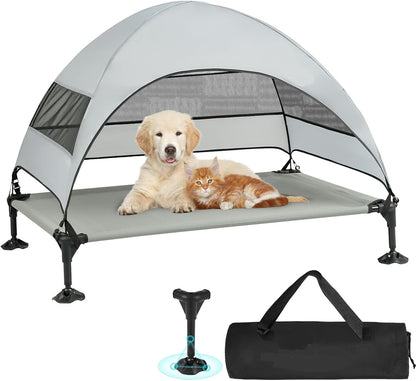 New Indoor/Outdoor Portable Elevated Dog Bed with Removable Canopy – Pet Cot for Shade & Comfort 2040822 - with | Sold by Uncle Wiener's Wholesale