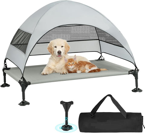 New Indoor/Outdoor Portable Elevated Dog Bed with Removable Canopy – Pet Cot for Shade & Comfort 2040822 - with | Sold by Uncle Wiener's Wholesale