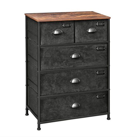 New Industrial Fabric Dresser with Drawers – Durable Storage Organizer for Bedroom, Closet, or Office ULVT45H - with | Sold by Uncle Wiener's Wholesale