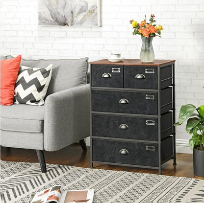 New Industrial Fabric Dresser with Drawers – Durable Storage Organizer for Bedroom, Closet, or Office ULVT45H - with | Sold by Uncle Wiener's Wholesale