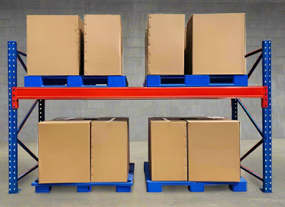 industrial pallet racking with boxes
steel warehouse shelving 8ft to 20ft
heavy-duty pallet racking system
expansion bay pallet rack
wire mesh panels for pallet racking