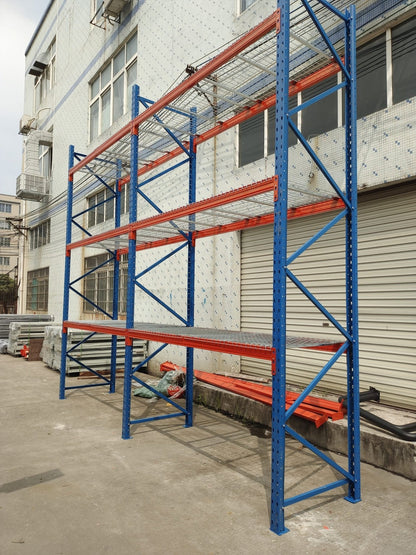 industrial pallet racking with boxes
steel warehouse shelving 8ft to 20ft
heavy-duty pallet racking system
expansion bay pallet rack
wire mesh panels for pallet racking