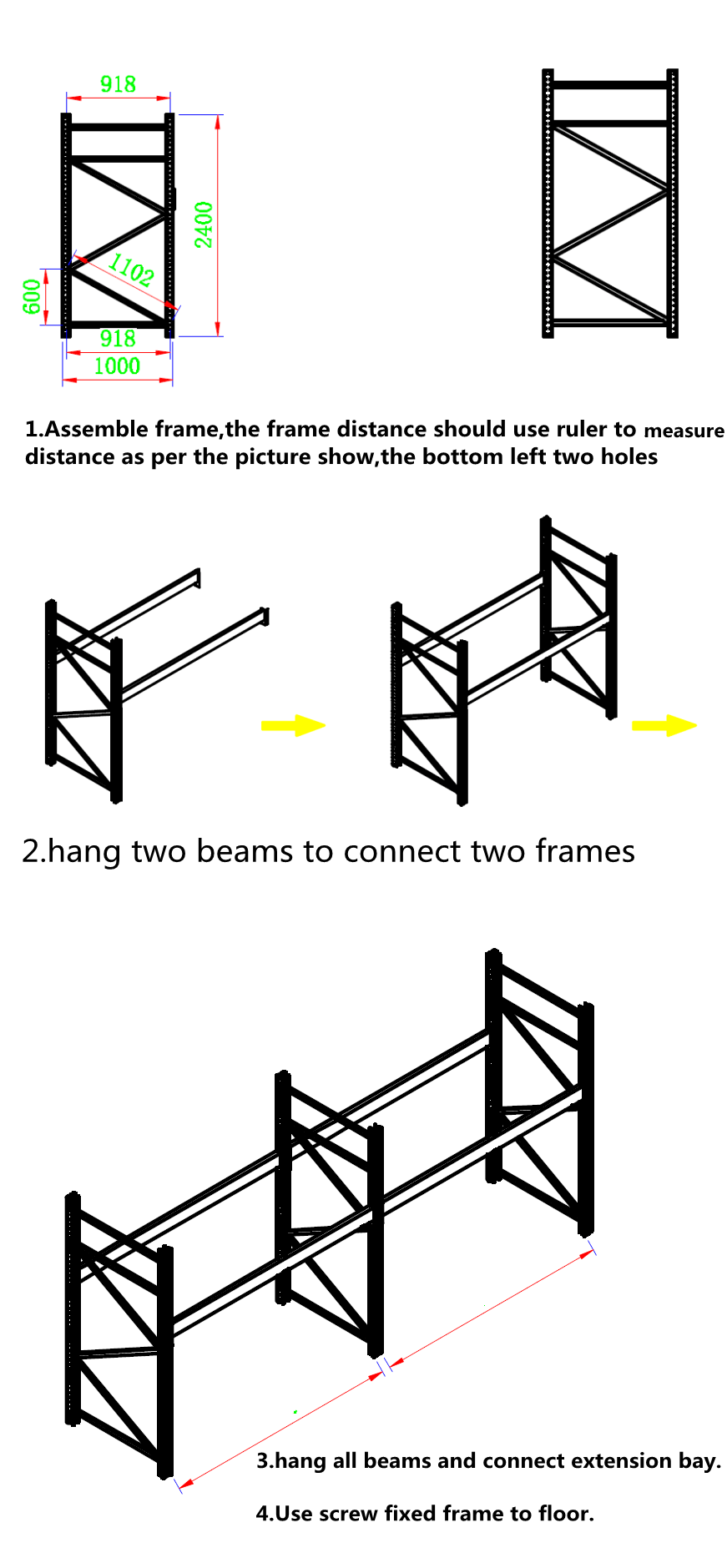 8ft Racking Drawings Heavy-Duty Industrial Pallet Racking – 8ft to 20ft Adjustable Steel ...
