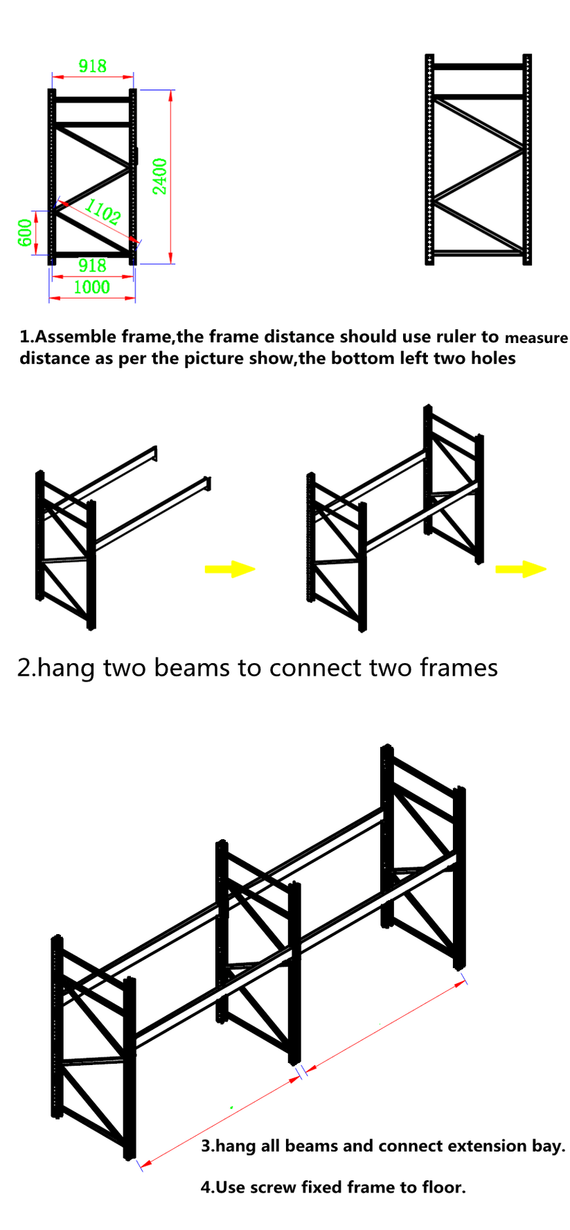 8ft Racking Heavy-Duty Industrial Pallet Racking – 8ft to 20ft Adjustable Steel ...