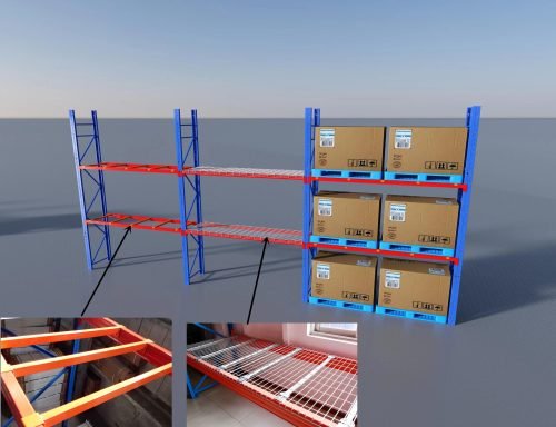 industrial pallet racking with boxes
steel warehouse shelving 8ft to 20ft
heavy-duty pallet racking system
expansion bay pallet rack
wire mesh panels for pallet racking