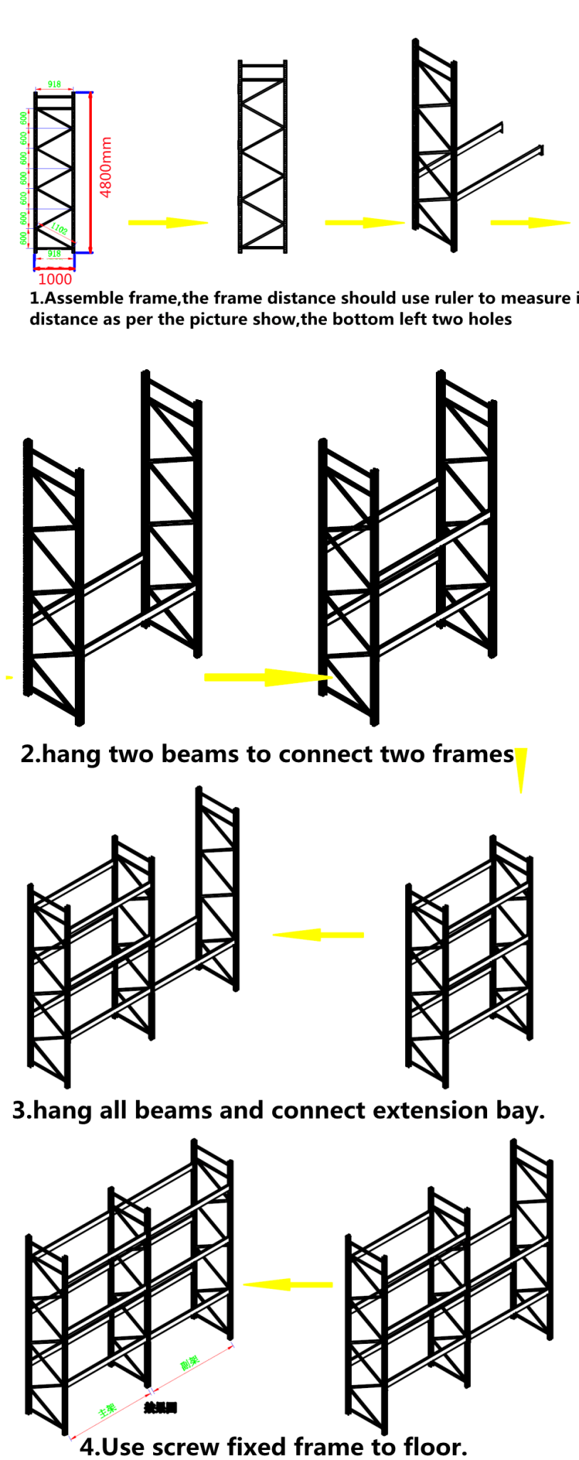 8ft Racking Heavy-Duty Industrial Pallet Racking – 8ft to 20ft Adjustable Steel ...
