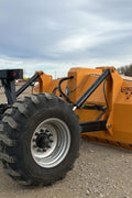 Industries America 16 FT Hydraulic Pull Scraper – Side View on Tractor

Heavy-Duty Orange Scraper with Flotation Tires – Field Ready

16 Foot U-Blade Hydraulic Scraper for Earthmoving Projects

Tractor Attachment Scraper with Tilt Function – Rear Angle View