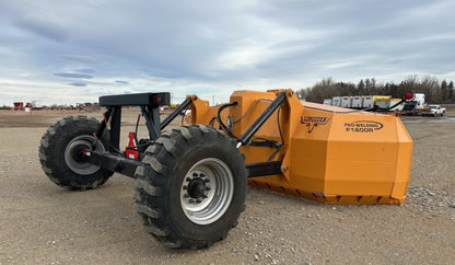Industries America 16 FT Hydraulic Pull Scraper – Side View on Tractor

Heavy-Duty Orange Scraper with Flotation Tires – Field Ready

16 Foot U-Blade Hydraulic Scraper for Earthmoving Projects

Tractor Attachment Scraper with Tilt Function – Rear Angle View