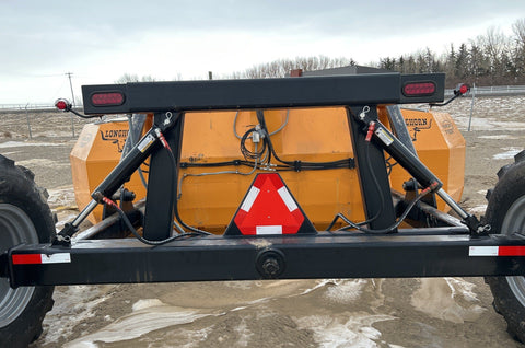 Industries America 16 FT Hydraulic Pull Scraper – Side View on Tractor

Heavy-Duty Orange Scraper with Flotation Tires – Field Ready

16 Foot U-Blade Hydraulic Scraper for Earthmoving Projects

Tractor Attachment Scraper with Tilt Function – Rear Angle View