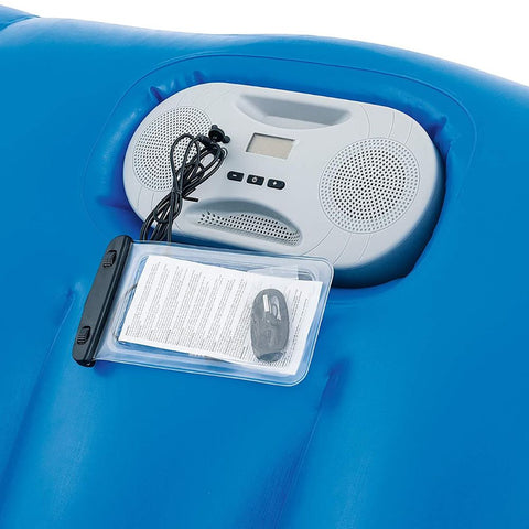 4-seat inflatable island float with sunshade
floating pool lounge with built-in cup holders
relaxing inflatable float for adults
inflatable pool island with cooler and speaker
heavy-duty lake float for 4 people