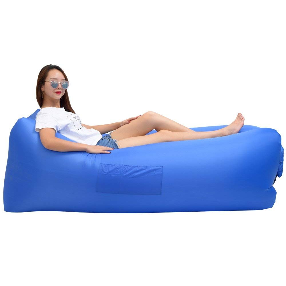 New Inflatable Lounger Air Sofa Bed & Floating Beach Bed – Portable & Durable | SKU: S3106 - with | Sold by Uncle Wiener's Wholesale