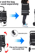 New Insulated Rolling Shopping Cart – Foldable Grocery Trolley with Cooler Bag, Large Wheels & Reflective Strips 110 lbs Capacity AMTL266 - with | Sold by Uncle Wiener's Wholesale