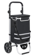 New Insulated Rolling Shopping Cart – Foldable Grocery Trolley with Cooler Bag, Large Wheels & Reflective Strips 110 lbs Capacity AMTL266 - with | Sold by Uncle Wiener's Wholesale
