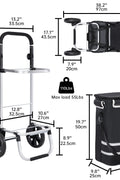New Insulated Rolling Shopping Cart – Foldable Grocery Trolley with Cooler Bag, Large Wheels & Reflective Strips 110 lbs Capacity AMTL266 - with | Sold by Uncle Wiener's Wholesale