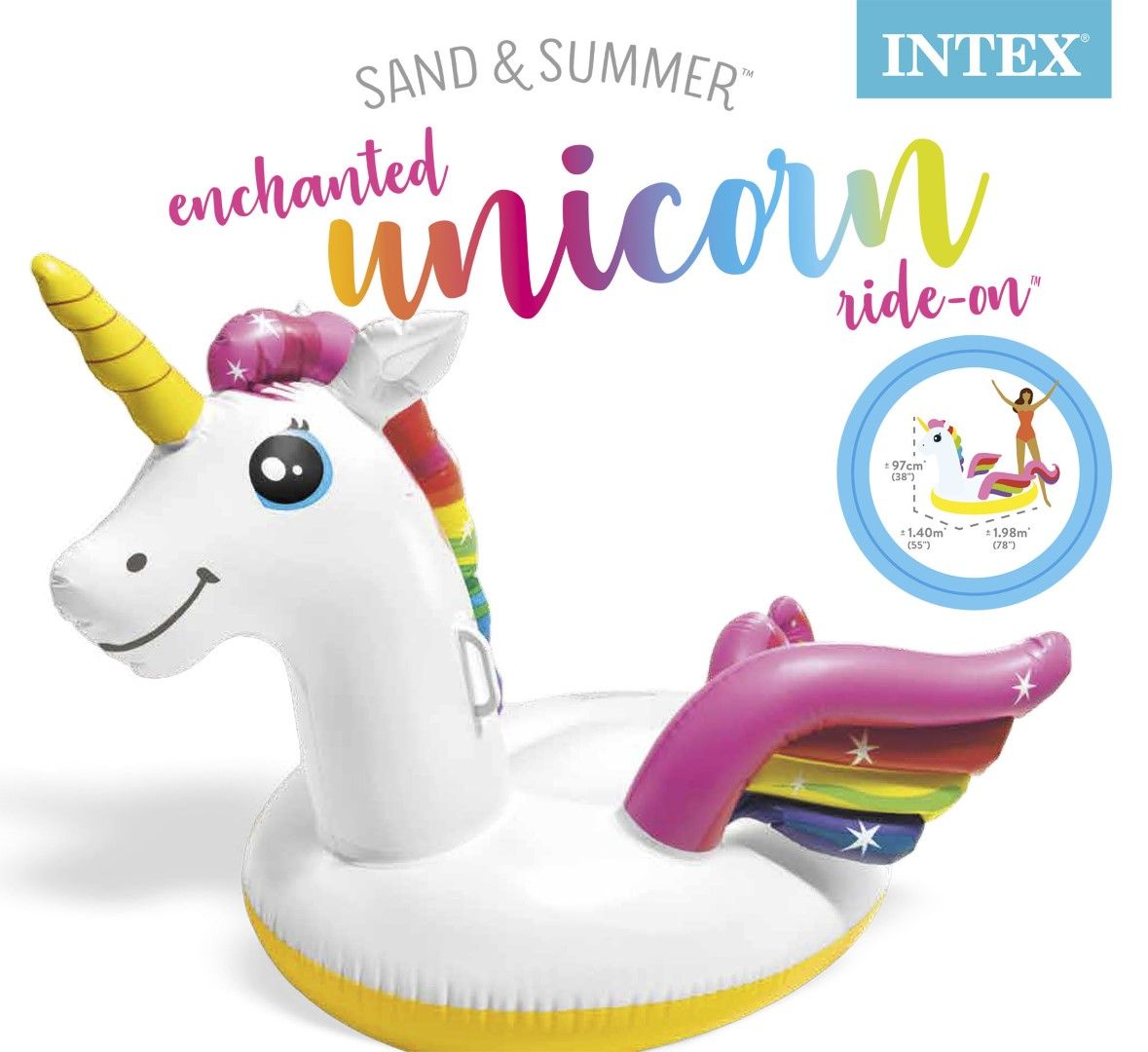 Intex Ride-On Inflatable Pool Toys – Unicorn, Duck, Whale | Durable ...