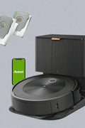 “iRobot Roomba J8+ robot vacuum with self-emptying dock and bonus bags”

“Smart mapping and precision cleaning robot vacuum for pets”

“Roomba J8 Plus with automatic dirt disposal and extra bags”

“Top view of Roomba J8+ cleaning hardwood floors”

“Roomba J8+ smart obstacle-avoiding robot vacuum system”