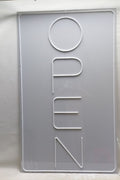“Jumbo 5ft x 3ft vertical LED open sign glowing in blue and red”

“Wall-mounted vertical neon OPEN sign with acrylic backing”

“Commercial jumbo neon open sign for storefront window”