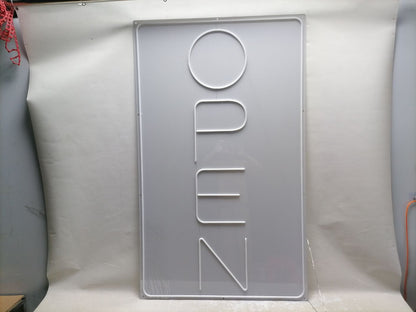 “Jumbo 5ft x 3ft vertical LED open sign glowing in blue and red”

“Wall-mounted vertical neon OPEN sign with acrylic backing”

“Commercial jumbo neon open sign for storefront window”