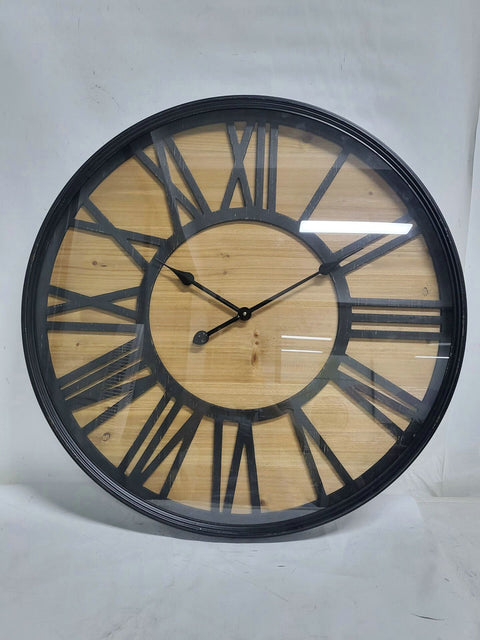 Oversized 74 cm vintage wall clock with Roman numerals
Farm-style rustic wood and metal wall clock
Silent quartz large wall clock for farmhouse d��cor
29-inch decorative black and wood clock for the living room 