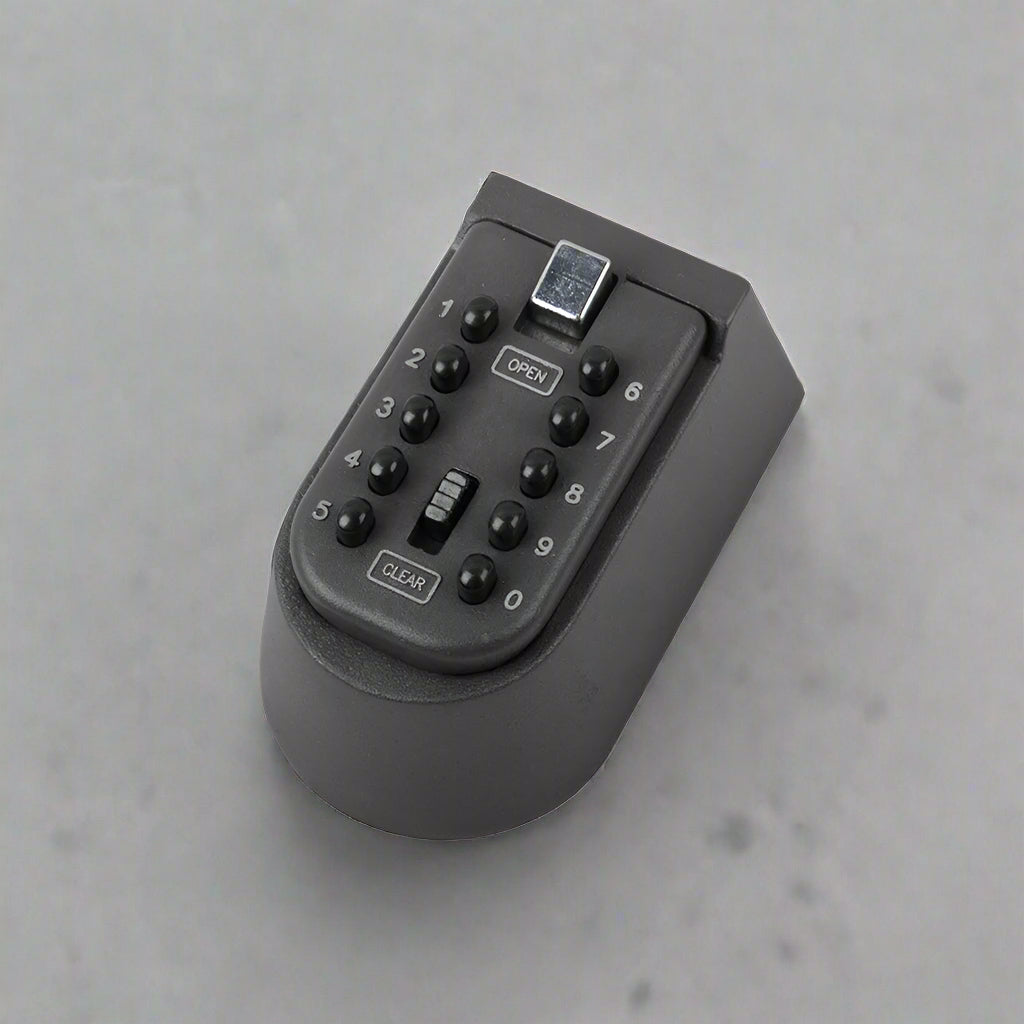 KS10 Keyless Combination Lockbox – Gray and Black Wall-Mounted Key Storage with 4-Digit Code