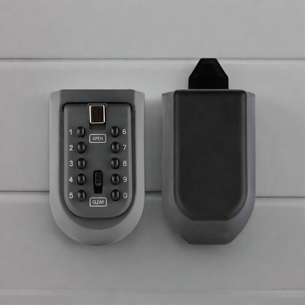 KS10 Keyless Combination Lockbox – Gray and Black Wall-Mounted Key Storage with 4-Digit Code