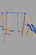 Colorful Kids Playground Set with Slide, Swings, and Air-Glider for Ages 3 to 8