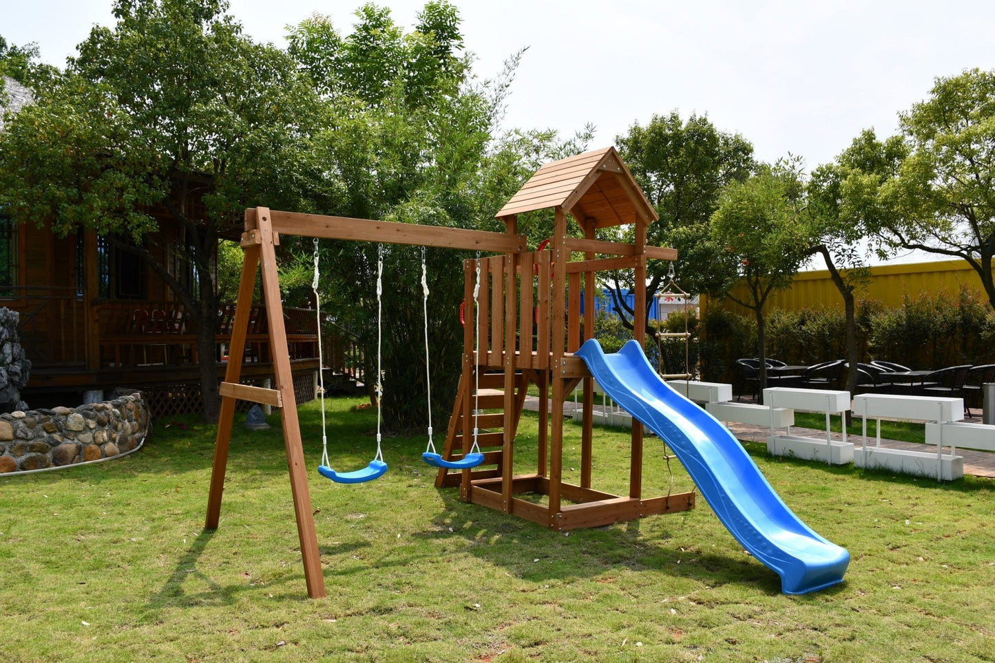 Wooden Backyard Kids Swing Set & Slide – Model C627 Outdoor Play Structure